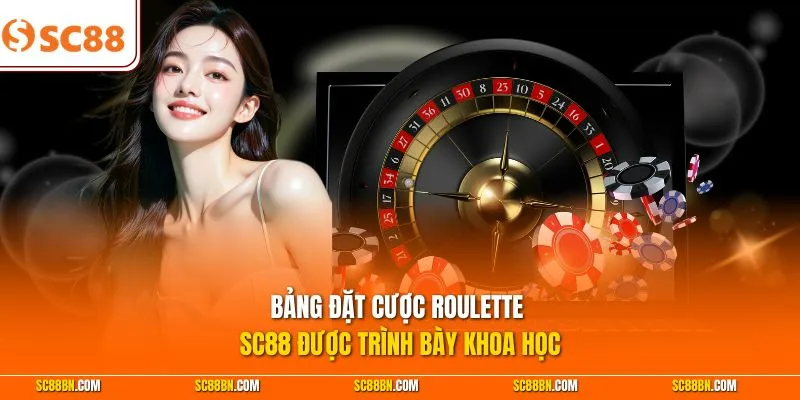 Bảng đặt cược Roulette SC88 được trình bày khoa học